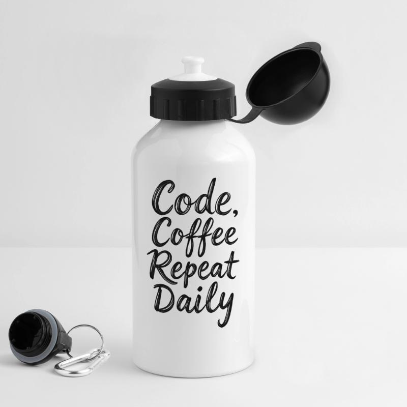 Code Schlaf Debug Wiederholungsprogramm Shirt Trinkflasche mit Deckel 500 ml
