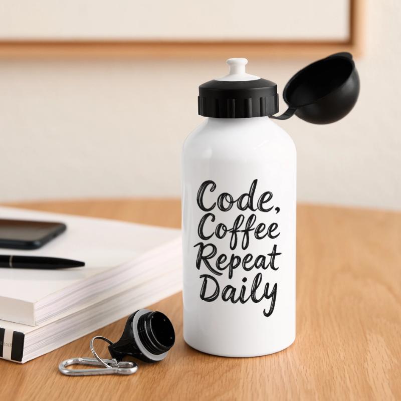 Code Schlaf Debug Wiederholungsprogramm Shirt Trinkflasche mit Deckel 500 ml