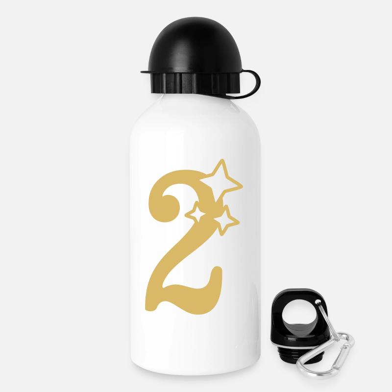 2 Year Anniversary 2nd Birthday Star - Drinks Bottle with Lid 500 ml - white