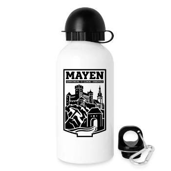Mayen Wahrzeichen Silhouette - Trinkflasche mit Deckel 500 ml - Weiß - Rechts
