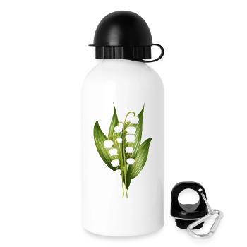 zierlicher Maiglöckchen Strauß als Frühlingsgruß - Trinkflasche mit Deckel 500 ml - Weiß - Rechts
