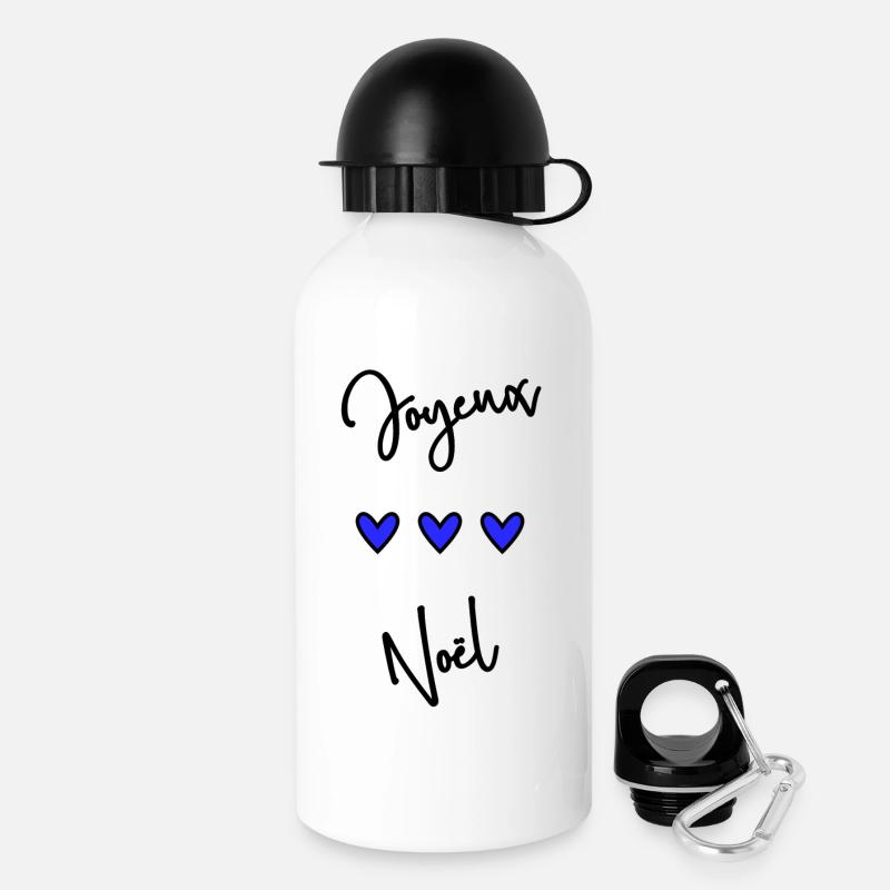 NOËL. JOYEUX NOËL. MERRY CHRISTMAS. NOUVEL AN - Gourde avec bouchon 500 ml - blanc