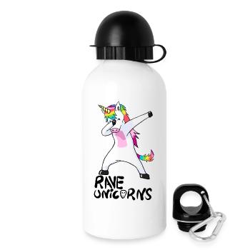 Logo Rave Unicorns Black Text - Drinks Bottle with Lid 500 ml - white - Right