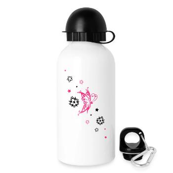 Butterfly Floral Star Ornament - Drinks Bottle with Lid 500 ml - white - Right