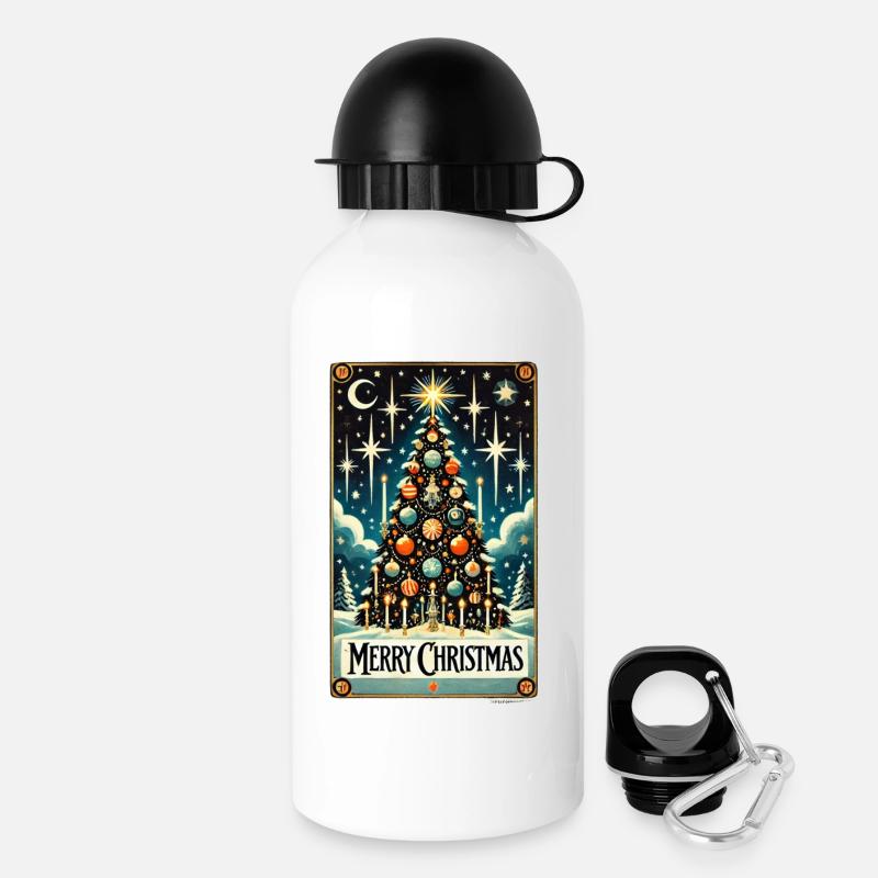Starry Vintage Christmas Tree - Drinks Bottle with Lid 500 ml - white