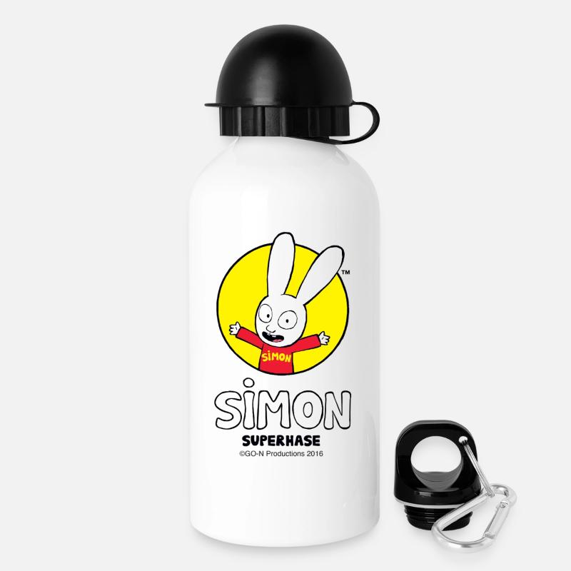 Simon Super Bunny avec Lettrage - Gourde avec bouchon 500 ml - blanc