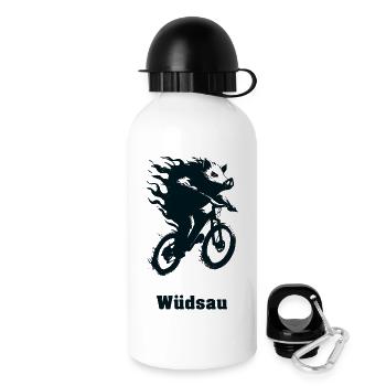 Flame steed on wheel - Drinks Bottle with Lid 500 ml - white - Right