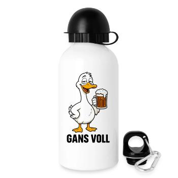 Biertrinkende Ente Cartoon - Trinkflasche mit Deckel 500 ml - Weiß - Rechts