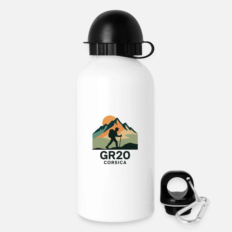 GR 20 CORSICA - Drinks Bottle with Lid 500 ml - white