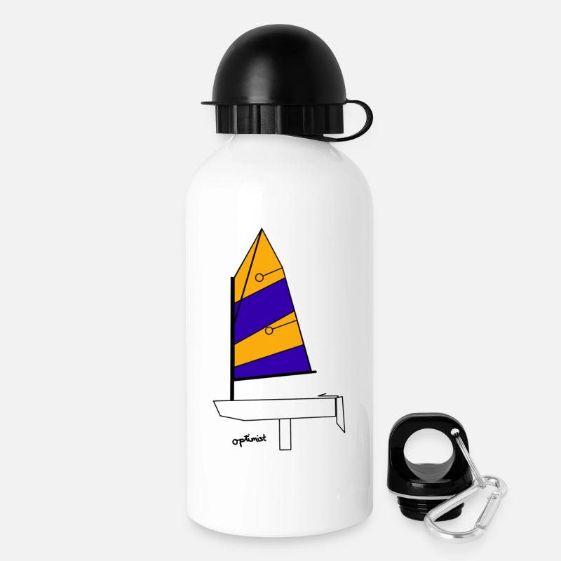Optimist Sailboat Variant 1 - Drinks Bottle with Lid 500 ml - white