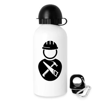 Handwerk Handwerker Symbol Arbeiter Bau Tischler - Trinkflasche mit Deckel 500 ml - Weiß - Rechts