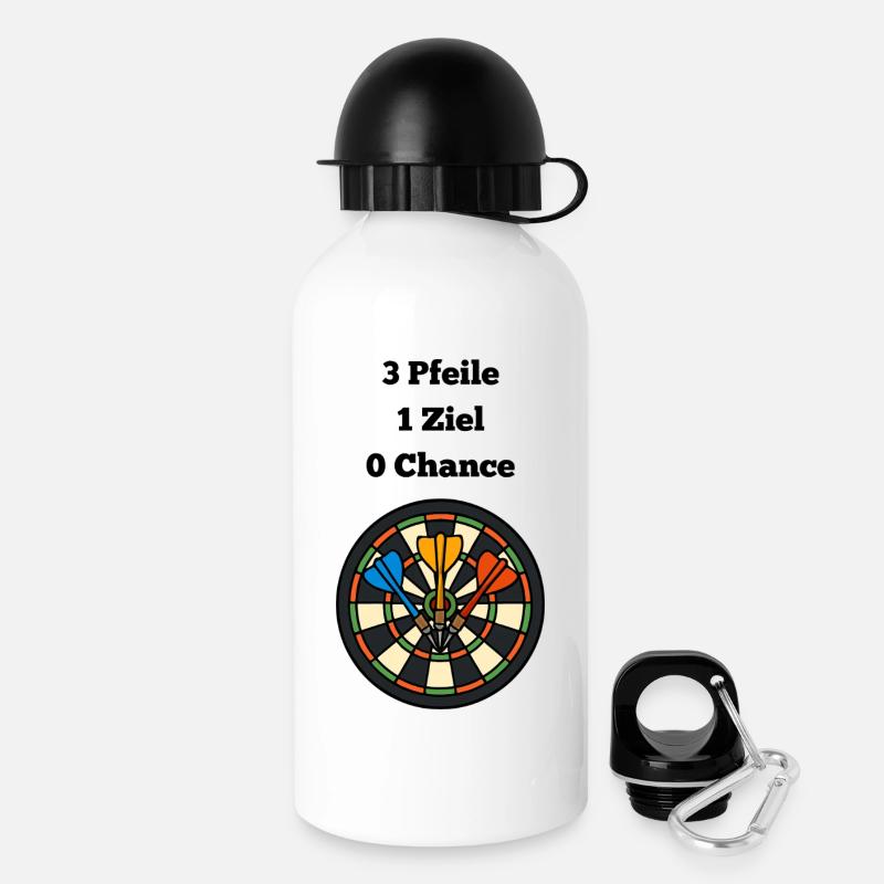 Bull's eye Dartboard Design - Drinks Bottle with Lid 500 ml - white