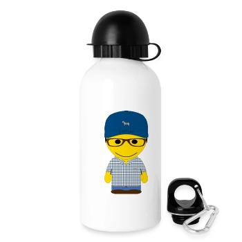 Geekley en casquette bleue et chemise à carreaux - Gourde avec bouchon 500 ml - blanc - Droite