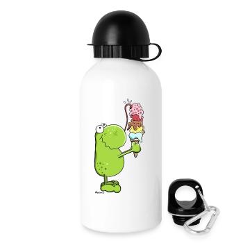 Frosch mit Eis - Trinkflasche mit Deckel 500 ml - Weiß - Rechts