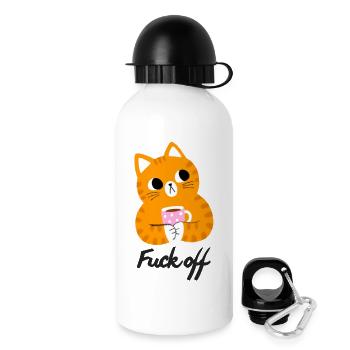 Annoyed cat - Drinks Bottle with Lid 500 ml - white - Right
