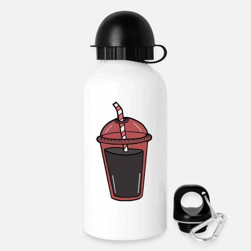 Soda Cup with Straw - Drinks Bottle with Lid 500 ml - white