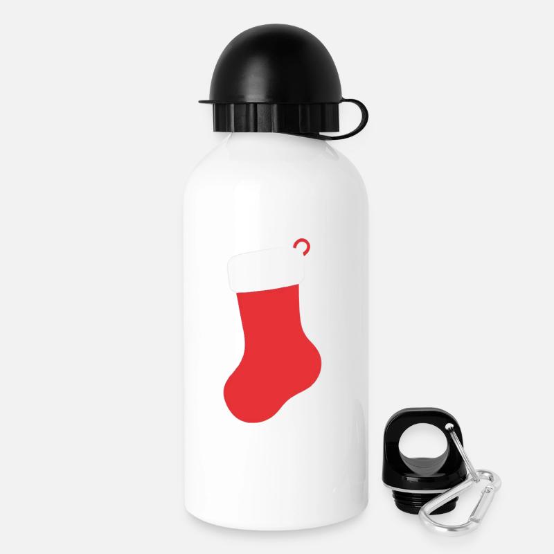 Christmas Stocking - Drinks Bottle with Lid 500 ml - white