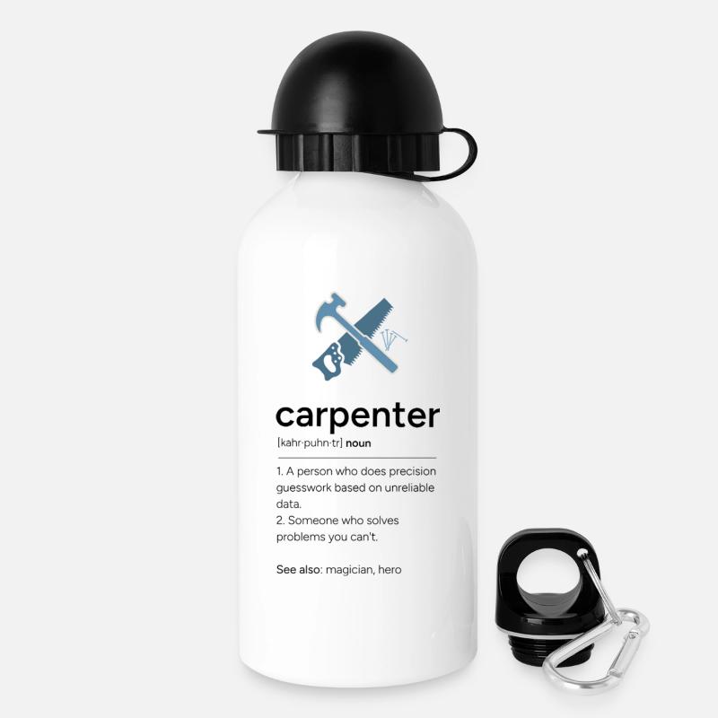 Carpenter Definition with Tools - Drinks Bottle with Lid 500 ml - white