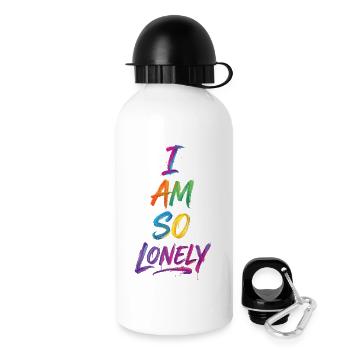 I Am So Lonely Say Colorful Text Painting Print - Drinks Bottle with Lid 500 ml - white - Right