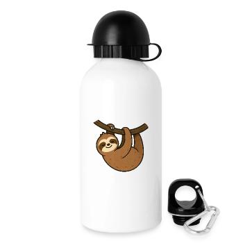 Faultier am Ast Entspannter Moment - Trinkflasche mit Deckel 500 ml - Weiß - Rechts