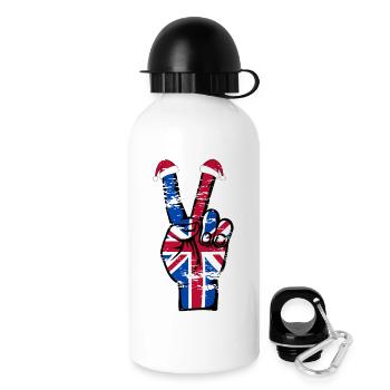 British Flag Christmas Peace Symbol used - Drinks Bottle with Lid 500 ml - white - Right
