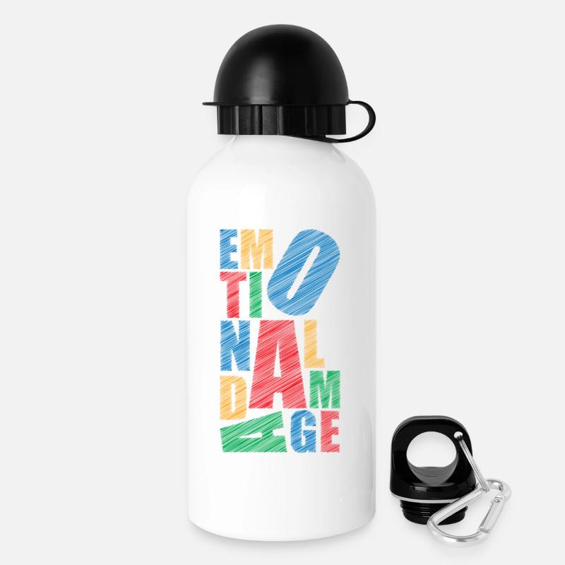 Emotionaler Schaden - Trinkflasche mit Deckel 500 ml - Weiß
