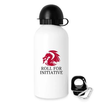 Roll For Initiative – Feuerdrache - Trinkflasche mit Deckel 500 ml - Weiß - Rechts