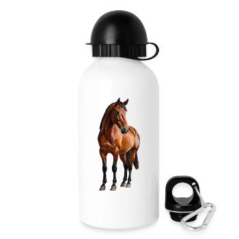 Cheval - Gourde avec bouchon 500 ml - blanc - Droite