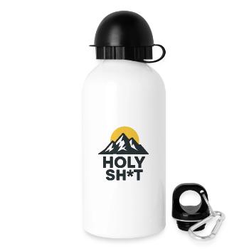 Gipfelsonne und Berge Holy Sh*T - Trinkflasche mit Deckel 500 ml - Weiß - Rechts