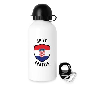 Geteilter Kroatien-Schild - Trinkflasche mit Deckel 500 ml - Weiß - Rechts