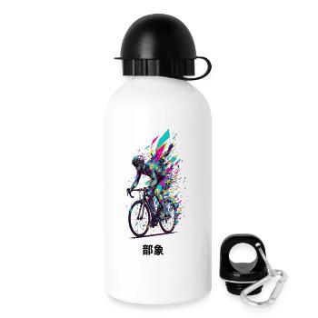 Lebendige Fahrrad-Burst-Kunst - Trinkflasche mit Deckel 500 ml - Weiß - Rechts