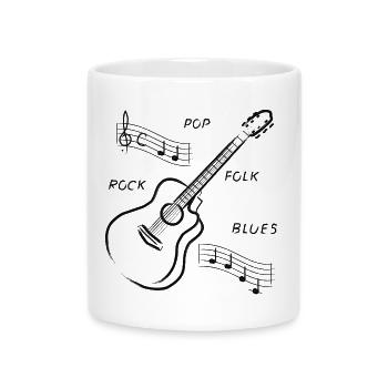 guitare - Mug avec anse en forme de cœur - blanc - Devant