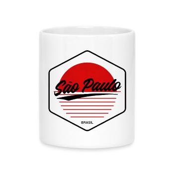 São Paulo Sonnenuntergang Herz - Tasse mit Herzhenkel - Weiß - Vorne