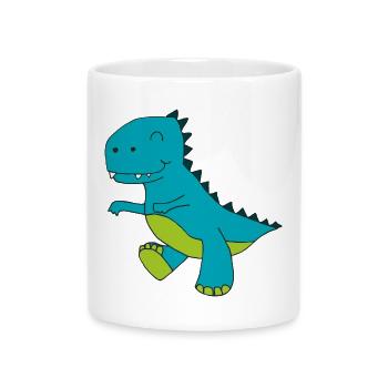 Bleu Dino - Mug avec anse en forme de cœur - blanc - Devant