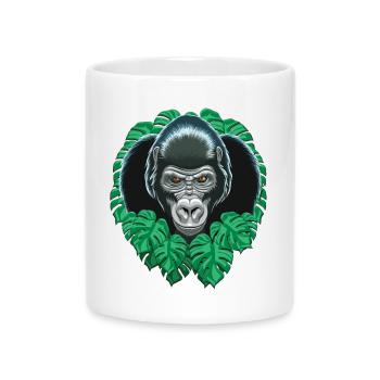 Gorilla head - Mug with Heart-Shaped Handle - white - Front