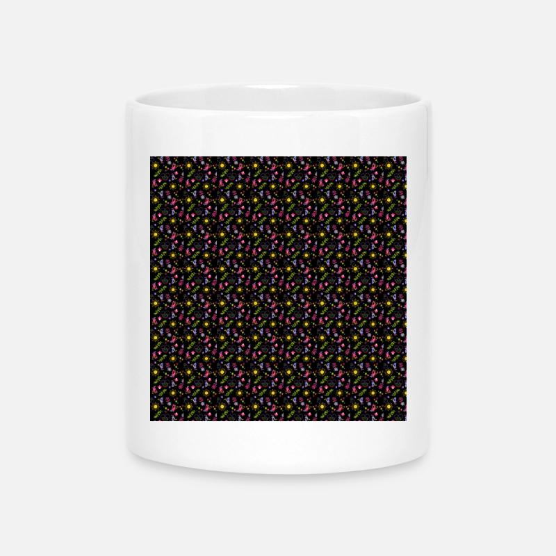 Floral Encanto Pattern - Mug with Heart-Shaped Handle - white