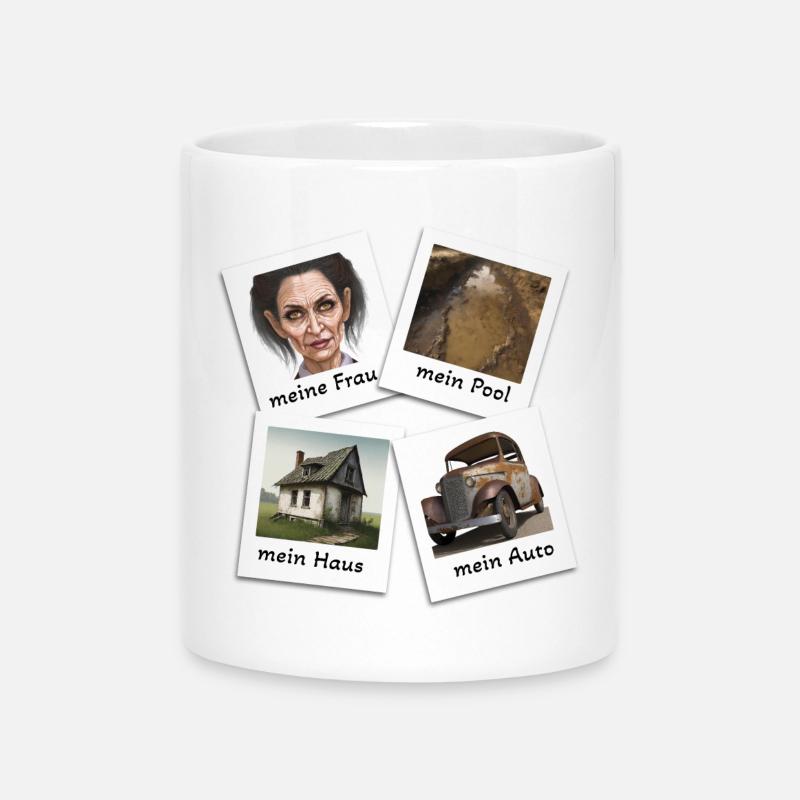 Motif anti-frime - Mug avec anse en forme de cœur - blanc