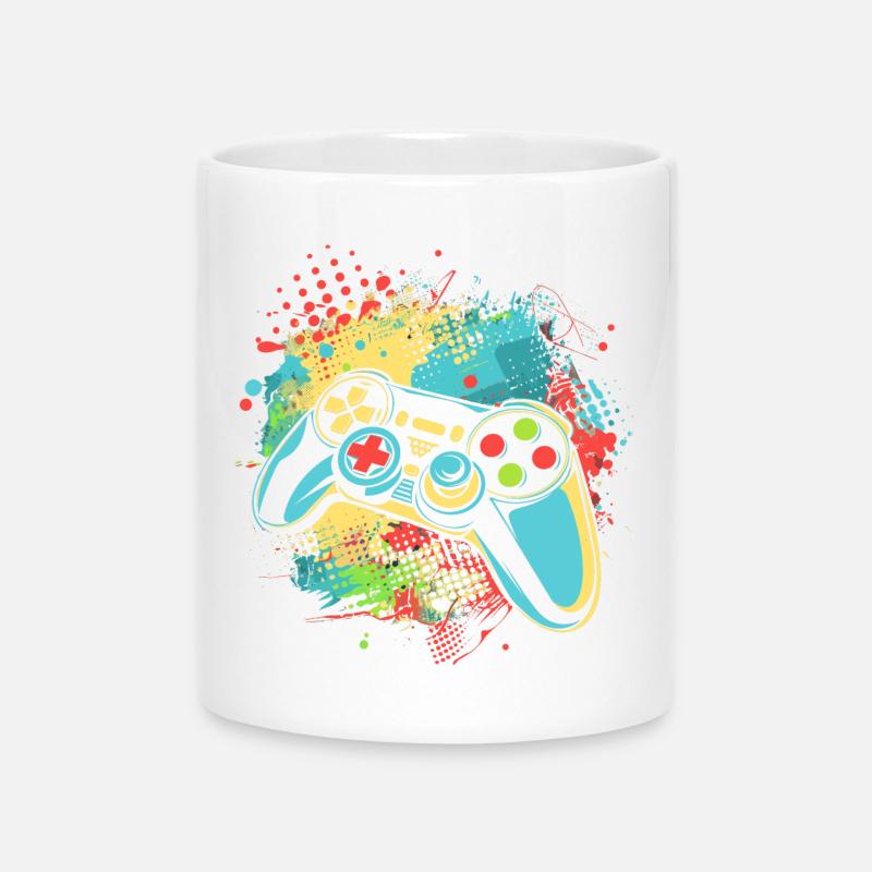Gamepad - Mug with Heart-Shaped Handle - white