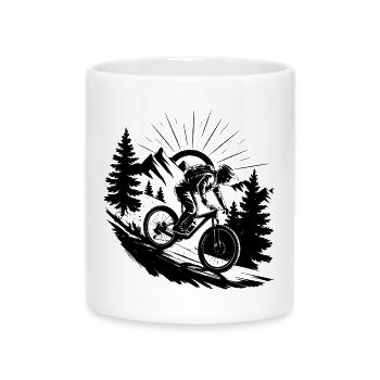 MTB Mountainbike - Tasse mit Herzhenkel - Weiß - Vorne