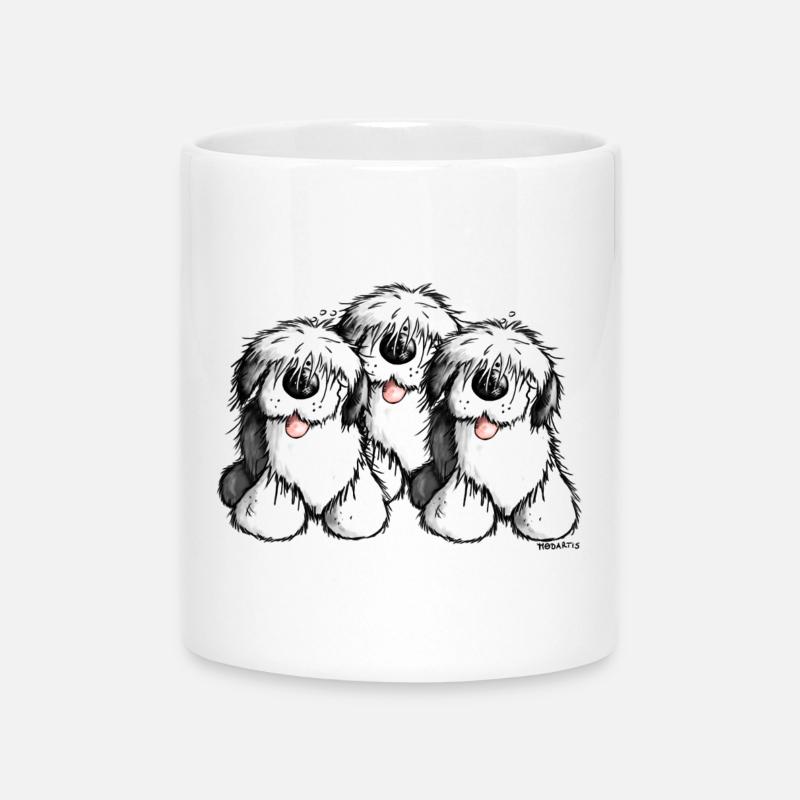 Bobtail - Old English Sheepdog - Bobtail - Tazza con manico a forma di cuore - bianco