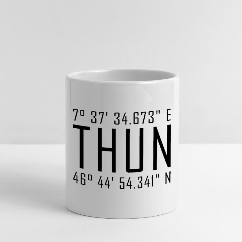 Thun Coordinates – Typography with Local Reference Besch Mug with Heart-Shaped Handle
