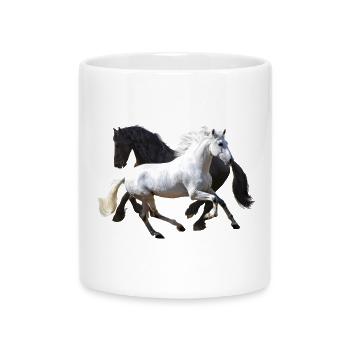 Chevaux - Mug avec anse en forme de cœur - blanc - Devant