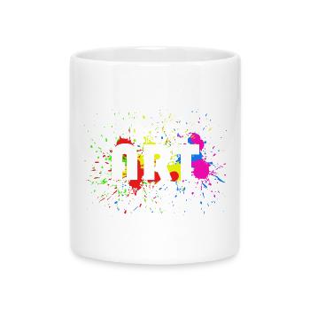Kunst - abstrakte Farbflecken Design - Art - Tasse mit Herzhenkel - Weiß - Vorne