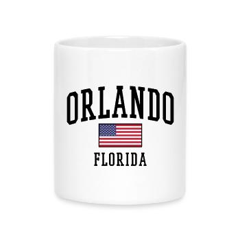 Orlando Florida Design mit USA Flagge - Tasse mit Herzhenkel - Weiß - Vorne