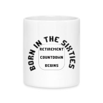 Geboren in den Sechzigern, Rente, Ruhestand - Tasse mit Herzhenkel - Weiß - Vorne