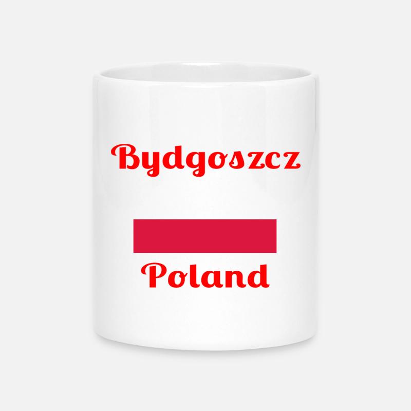 Bydgoszcz Pologne - Imprimés élégants - Mug avec anse en forme de cœur - blanc