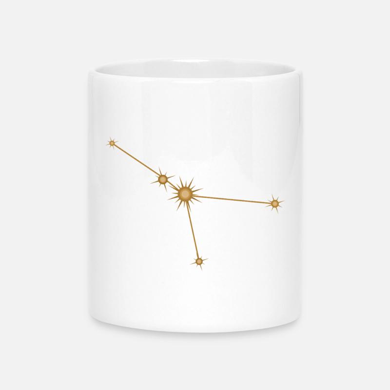 Sternkonstellation Krebs Sternzeichen Sternzeichen Golden - Tasse mit Herzhenkel - Weiß