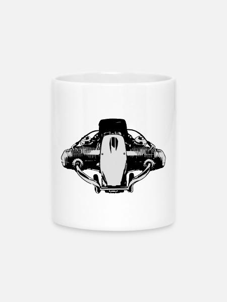 2 Ventil Boxermotor - Tasse mit Herzhenkel - Weiß