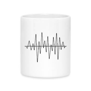 sound waves - Mug with Heart-Shaped Handle - white - Front
