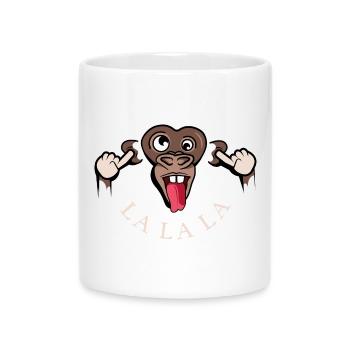 drôle singe lalala symbole illustration langue - Mug avec anse en forme de cœur - blanc - Devant